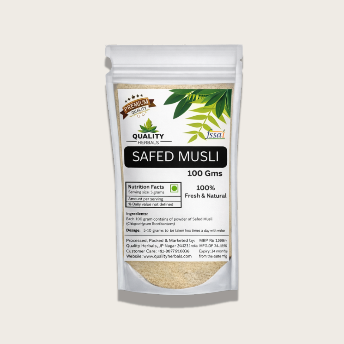 pure safed musli powder